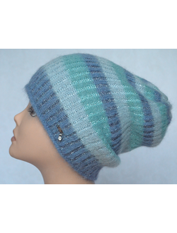 Vizio 6817 шапка Италия женская разноцветная голубая с мятным фото