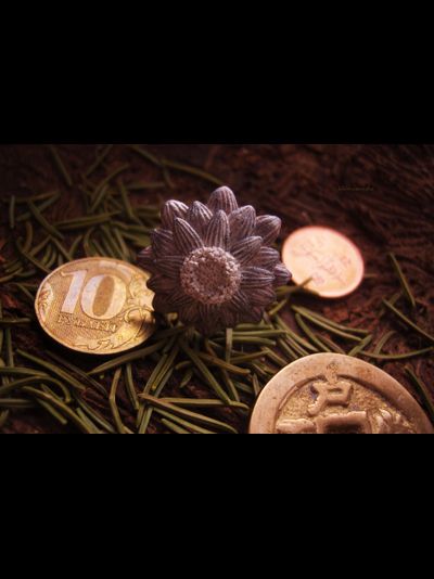 Кольцо-цветок &quot;Серый Туман&quot;