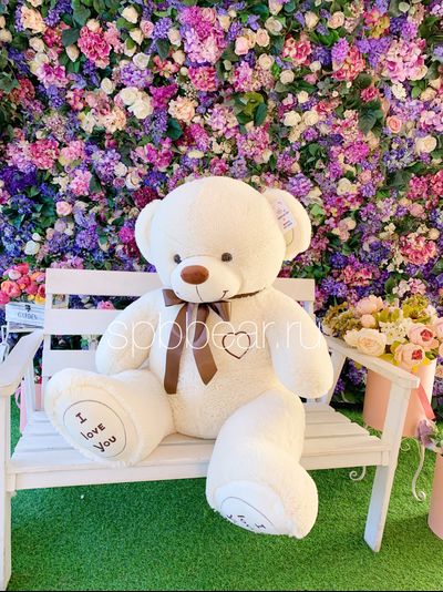 Большой плюшевый медведь 150 см бежевый Михель