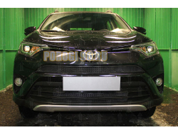 Защита радиатора Toyota Rav4 2015-2019 (2 части) кроме DT black низ