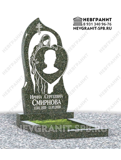 Вертикальный памятник ДГ-23 балтик-грин сердце