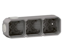 Коробка 3-я накладная IP55, серый - Legrand 069680L - Plexo New