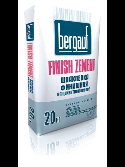 Шпаклёвка цементная, Bergauf Finish Zement, белая, 20 кг