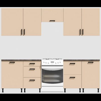 Кухня Эконом 2,1 метра (600х450х600х450) Цвет: Фон бежевый/Фон бежевый