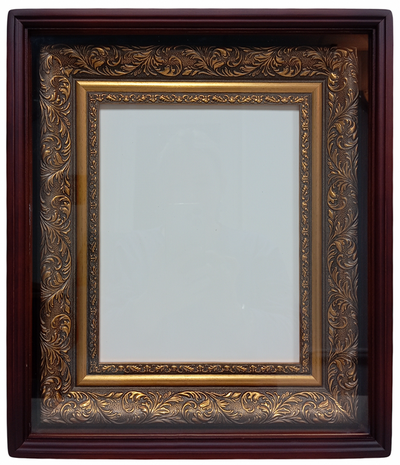 Киот "Антик" деревянный с широкой багетной рамой "под золото" для иконы формата 22х28см