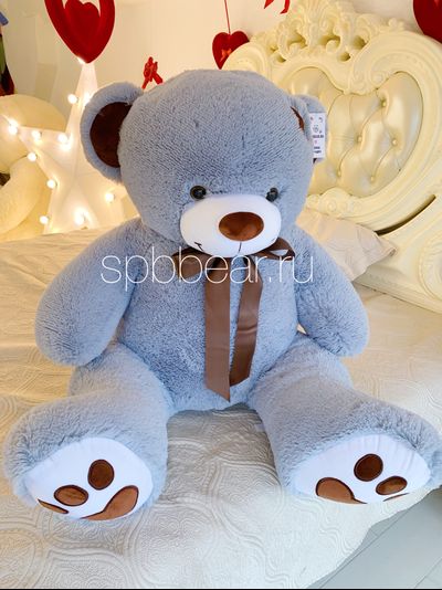 Большой плюшевый мишка 150 см серый Тони