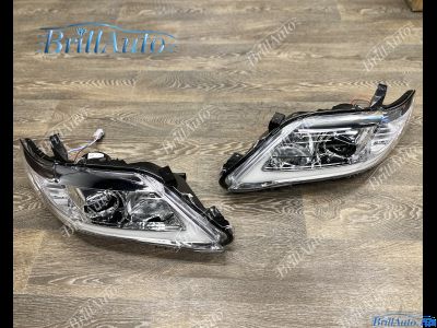 Фары Toyota Camry 40 в стиле Lexus бегающие (светлые)