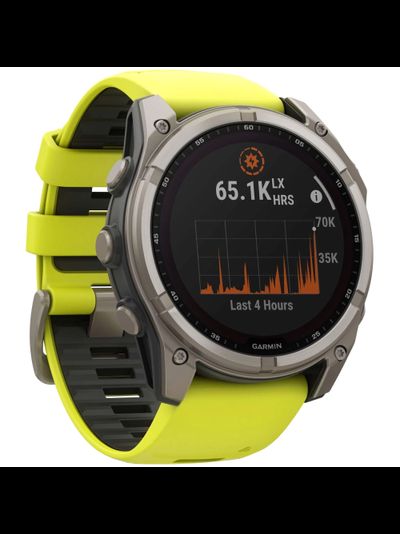 Часы Garmin Fenix 8 —51mm Solar Sapphire Titanium Amp Yellow / Graphite
