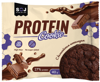 Печенье "PROTEIN COOKIE" с молочным шоколадом без сахара 40гр (10)*4