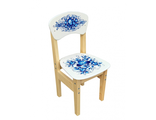 Стул детский с росписью "Гжель", 2 группа роста (300 мм). Рисунок – фотопечать. Массив, МДФ, лак