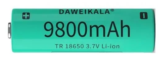 Аккумулятор литий-ионный (Li-Ion) Daweikala, тип 18650, ёмкость 9800 мАч для автономных видеокамер, 