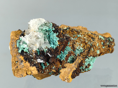 Гемиморфит, розазит (?),  на лимоните. Мексика. 58*47*35мм