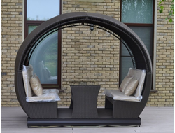 Плетенные садовые качели -беседка Isola 2 из искусственного ротанга