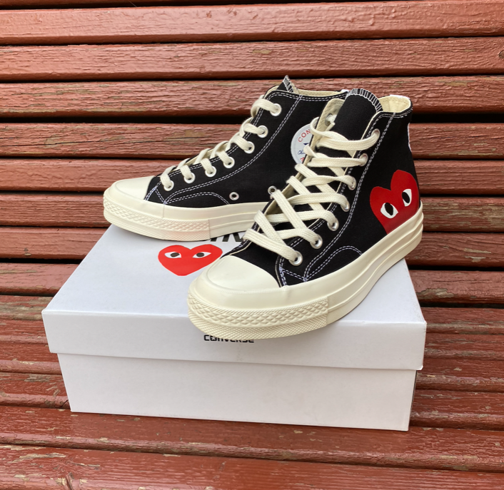 Черные кеды Converse Play Comme Des Garcons высокие