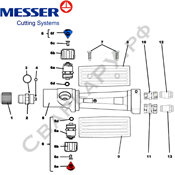 Рукоятка универсальная Messer STARLET 1302S ME