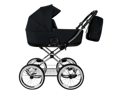 Коляска 2в1 Roan Bass Next Classic 2.0 Caviar / Black / руч.Cappuccino