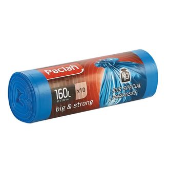 Мешки для мусора Paclan Big &Strong 160л, 21мкм, синие, 10шт/уп