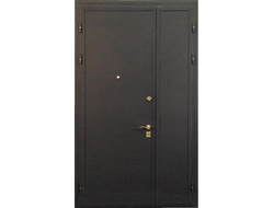 Металлическая входная двухстворчатая дверь с отделкой порошковым напылением. Модель ДК138