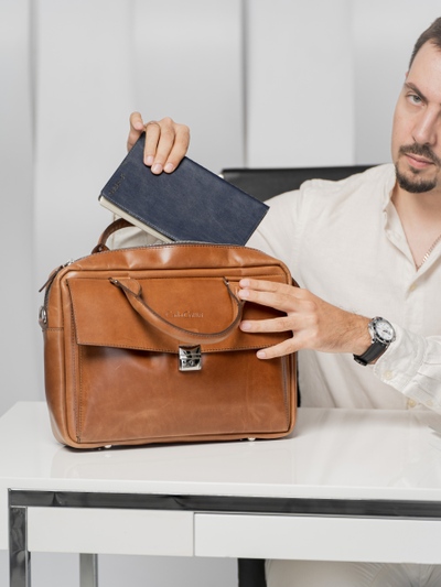 Сумка для ноутбука Terrazzo cognac (арт. 1031-03)