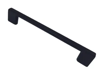 Ручка мебельная прямая плоская №1165, 160 мм, черный матовый