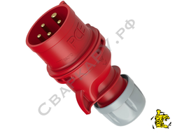 Вилка кабельная PCE Shark 025-6 380В/32А 5 полюсов IP44 CEE ударопрочная брызгозащищенная