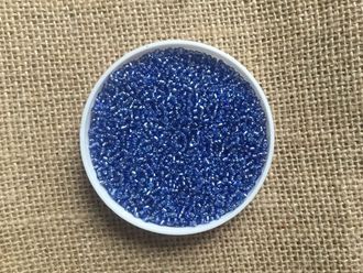 Бисер Китайский №12-26 синий непрозрачный с внутренним посеребрением, 50 грамм