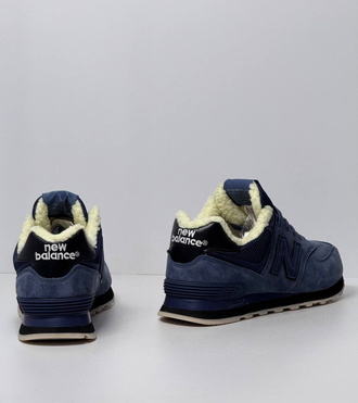 New Balance 574  Total Blue с мехом