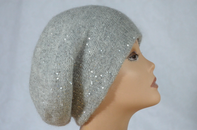 Серый итальянский берет с пайетками Vizio 6735 фото