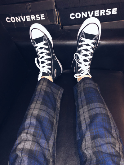 С чем надевать Кеды Converse черные высокие фото