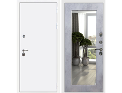 Белая входная дверь Rx 5 с зеркалом Пастораль