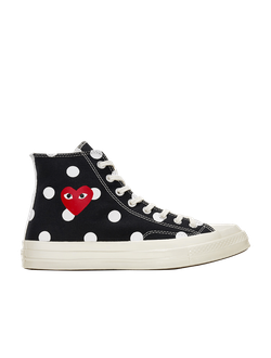 Кеды Converse Play Comme Des Garcons черные высокие в горошек