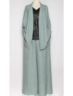 КОСТЮМ БРЮЧНЫЙ "ДВОЙКА ЖАКЕТ"  морская волна р.48,50