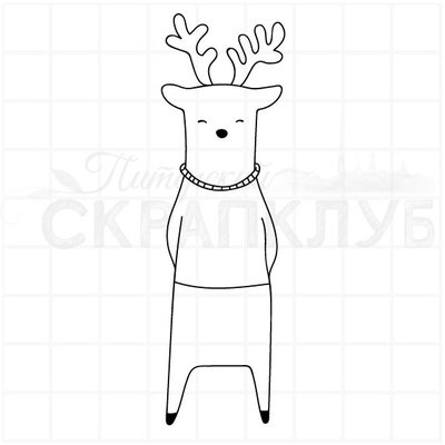 ФП штамп "Олень в свитере"