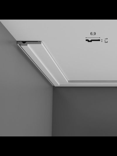 Потолочный карниз с гладким профилем из дюрополимера Orac Decor коллекция Axxent CX161