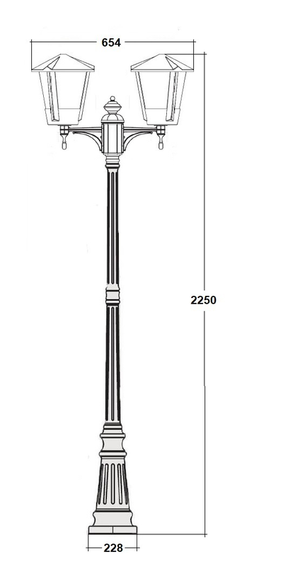 Парковый светильник серии  SEUL 2 (225см)