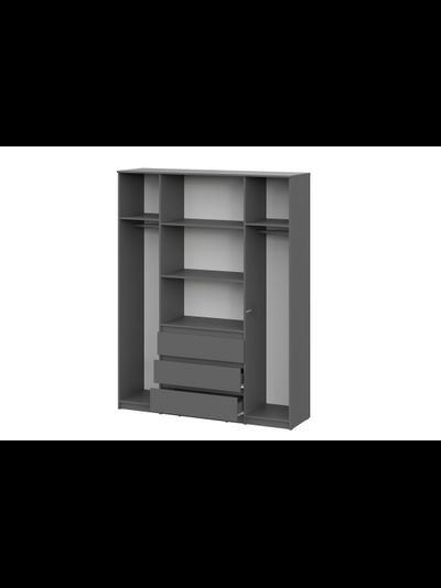 Денвер Шкаф четырехстворчатый Графит серый