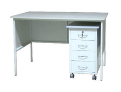 Стол металлический с подкатной тумбой СМ 1-1С Белый