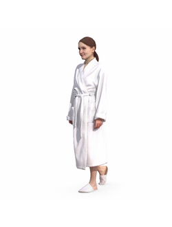 пляж Девушка идет в халате Spa Sum Wom RtWalk 1181
