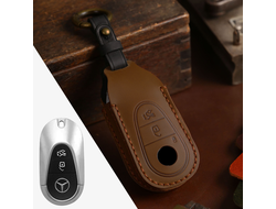 Коричневый чехол для ключа Mercedes C, E, S, EQE, EQS, GLC, SL с 2021 года
