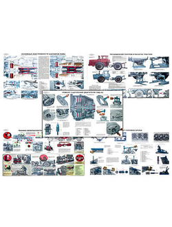 Плакаты ПРОФТЕХ "Текущий ремонт энергонасыщенных тракторов" (30 пл, винил, 70х100)