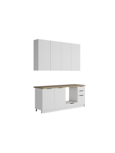 HOMA кухонный гарнитур 2,0 м Белый шаргень (высота верхних шкафов 1080 мм)