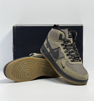 Nike Air Force 1 Mid Green Black Зимние