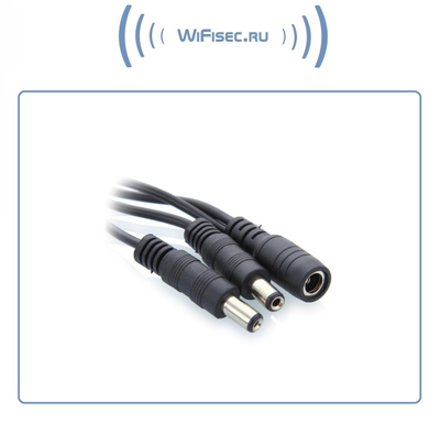 Разветвитель питания 12В 1->2 для устройств видеонаблюдения, чёрный