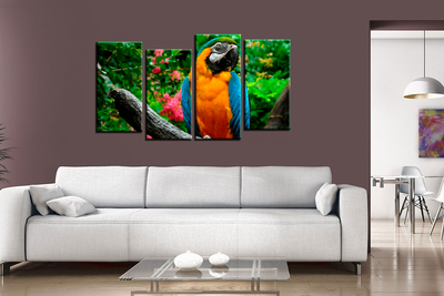 Модульная картина "Попугай"
