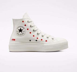 Кеды Converse Chuck Taylor Lift Love Me белые высокие