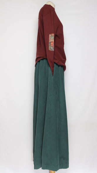 ЮБКА-БРЮКИ вельвет "ЗАЩИПЫ" малахит р.46-54