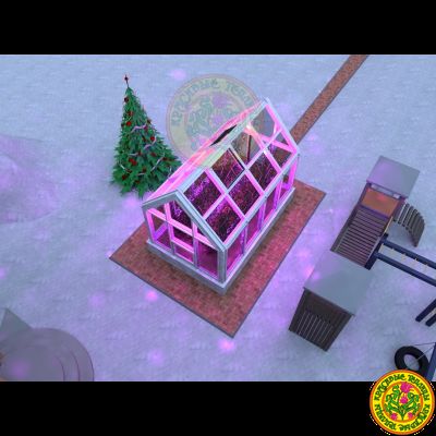 Зимняя теплица КАЙ в классическом английском стиле с двускатной крышей размером 2500 х 4000 мм