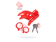 901411-9 Пояс верности мужской Black&Red by TOYFA, ABS пластик, красный, 10 см