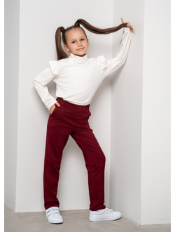 Брюки трикотажные бордо