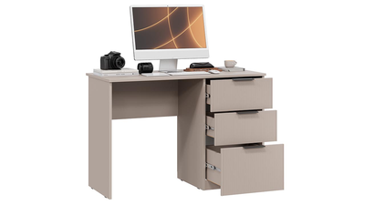 Стол письменный Графит Глиняно серый/Холст Латте